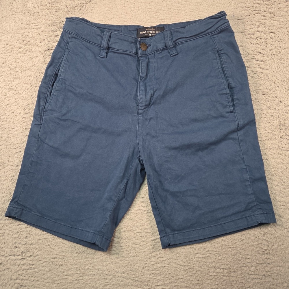 Mavi Shorts Mens 32 Justin Stretch Chino Blue Cotton Blend Country Club Golf